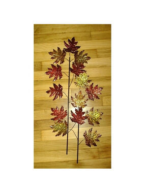 Vtg MCM Multi-colored Bronze Maple Leaves Wall decor 1980s MCM style